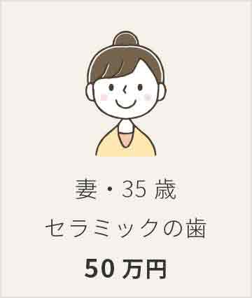 妻・35歳 セラミックの歯 50万円